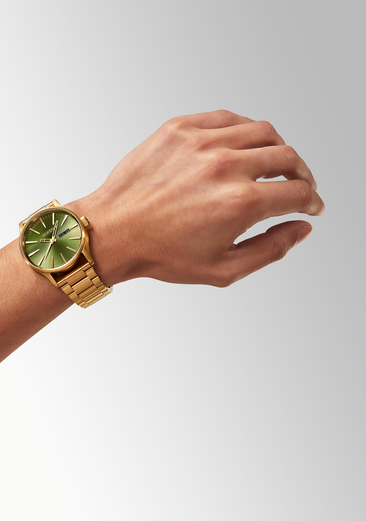 Nixon Nixon Sentry Stainless Steel | Gold/Green Sunray