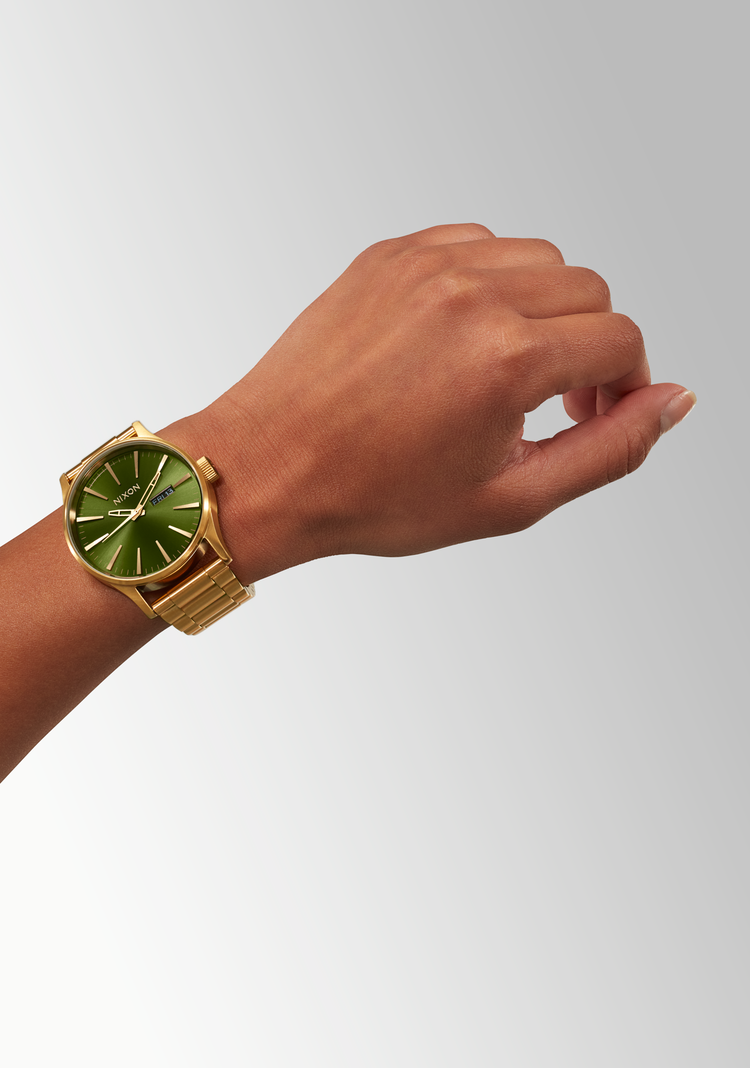 Nixon Nixon Sentry Stainless Steel | Gold/Green Sunray