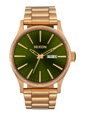 Nixon Nixon Sentry Stainless Steel | Gold/Green Sunray