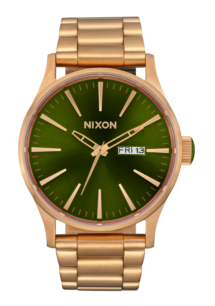 Nixon Nixon Sentry Stainless Steel | Gold/Green Sunray