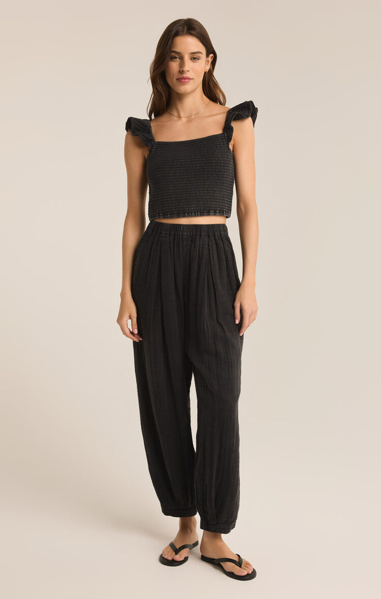 Z Supply Z Supply Hera Gauze Top | Black