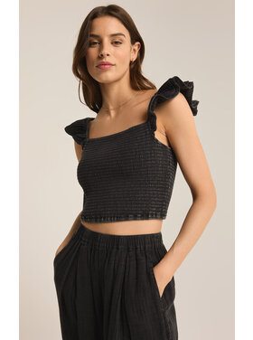 Z Supply Z Supply Hera Gauze Top | Black