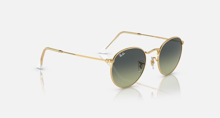 Ray Ban Ray Ban Round Metal Arista Gold | Green Vintage