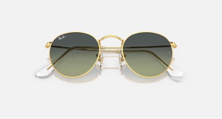 Ray Ban Ray Ban Round Metal Arista Gold | Green Vintage