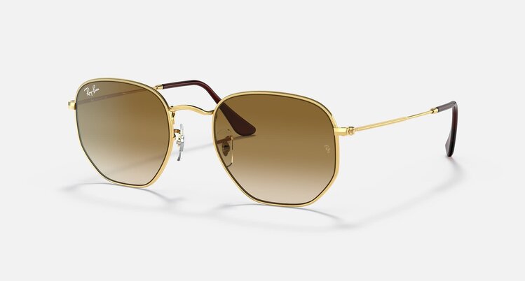 Ray Ban Ray Ban Hexagonal Arista Gold | Light Brown