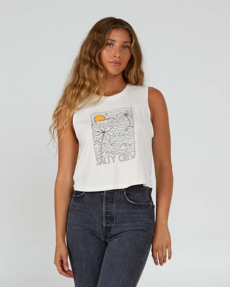 Salty Crew Salty Crew Joy Cropped Tank (Womens) | Off White