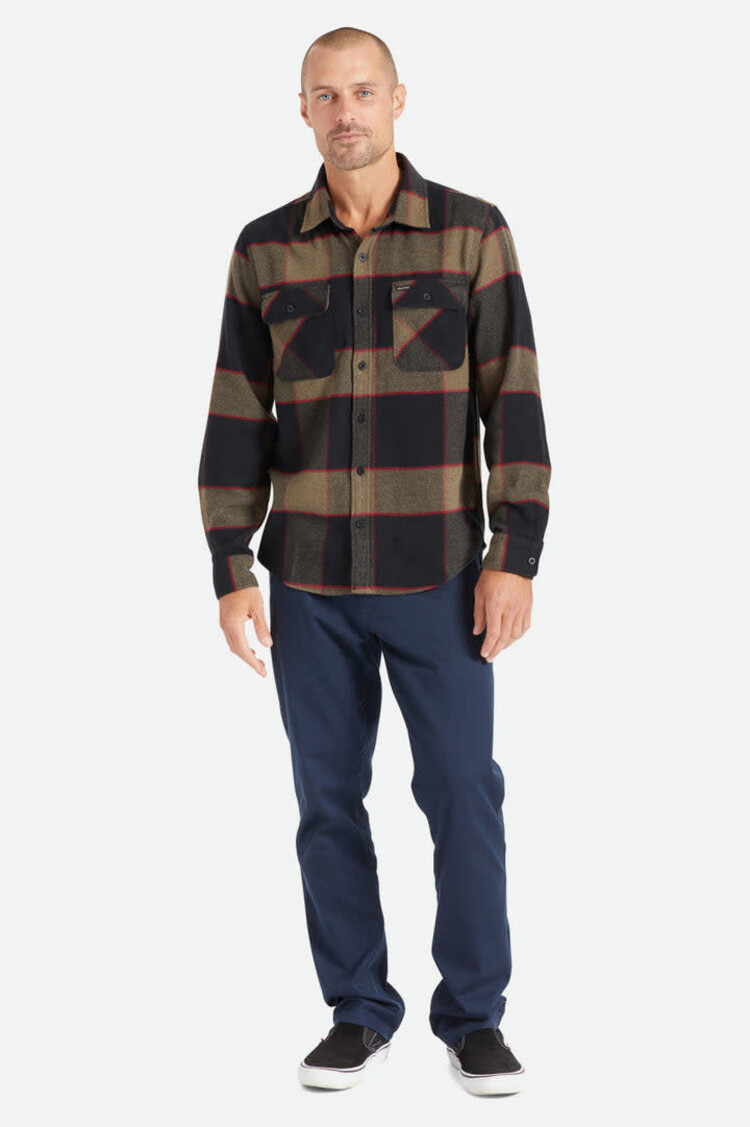 Brixton Brixton Bowery L/S Flannel (Mens) | Heather Grey/Charcoal