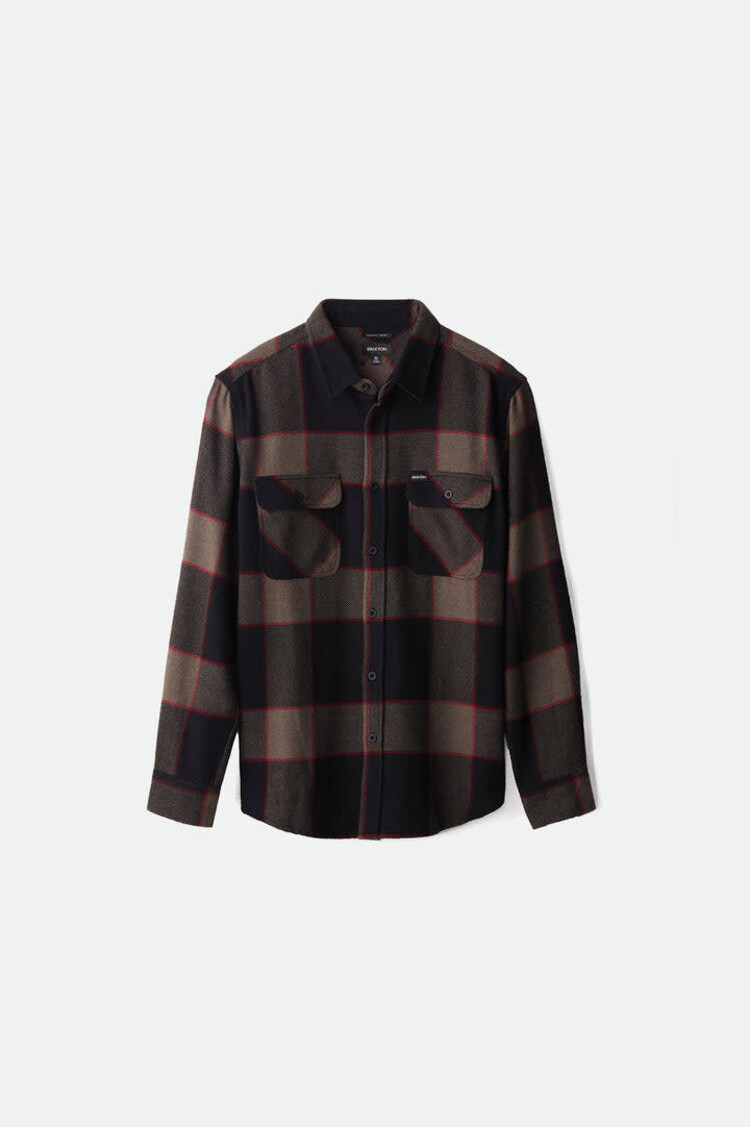 Brixton Brixton Bowery L/S Flannel (Mens) | Heather Grey/Charcoal