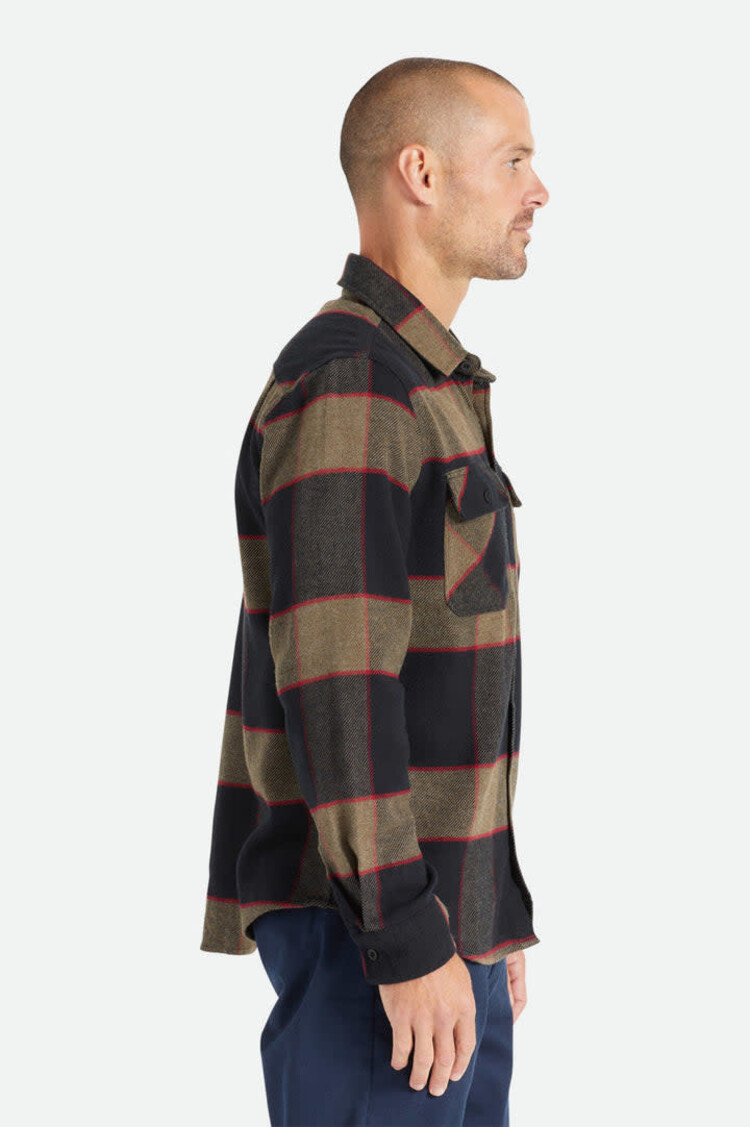Brixton Brixton Bowery L/S Flannel (Mens) | Heather Grey/Charcoal