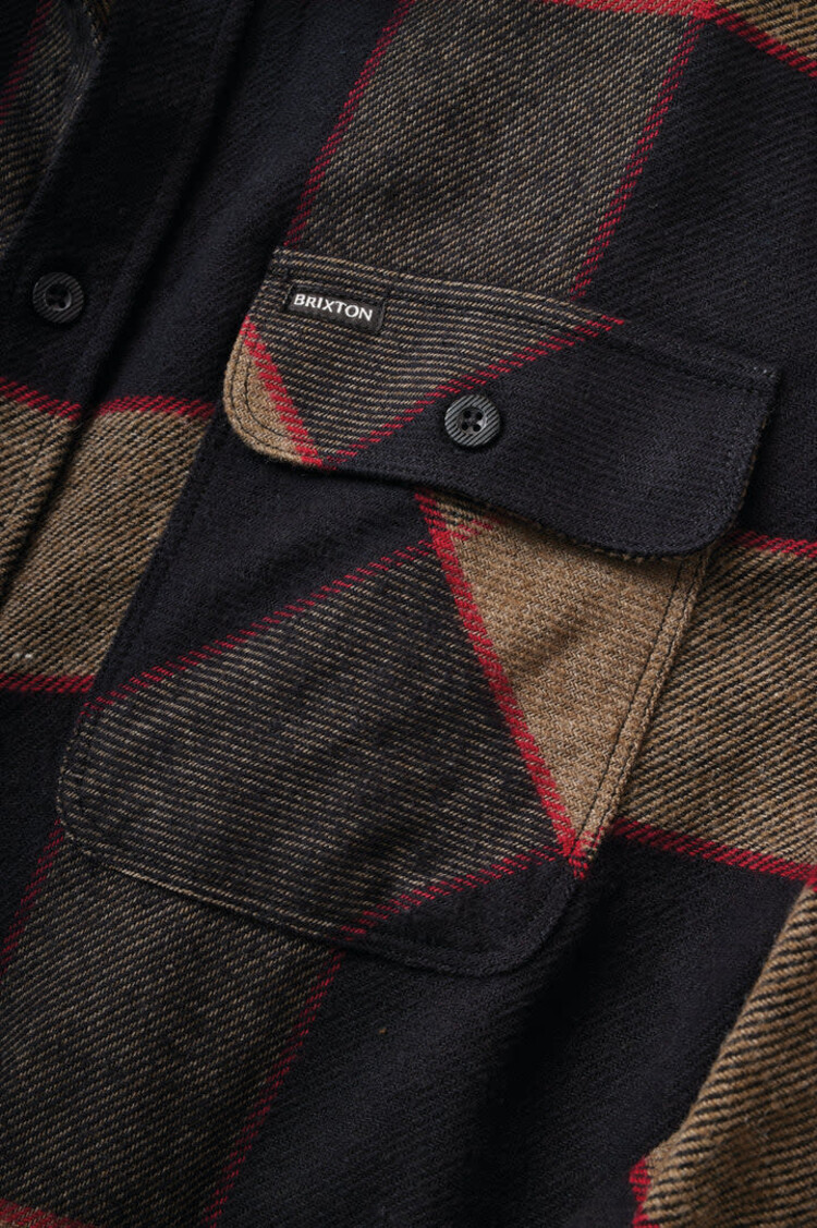 Brixton Brixton Bowery L/S Flannel (Mens) | Heather Grey/Charcoal