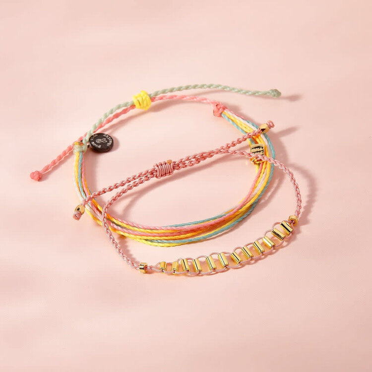 Pura Vida Pura Vida Dainty Fidget Bead Charm Bracelet | Gold