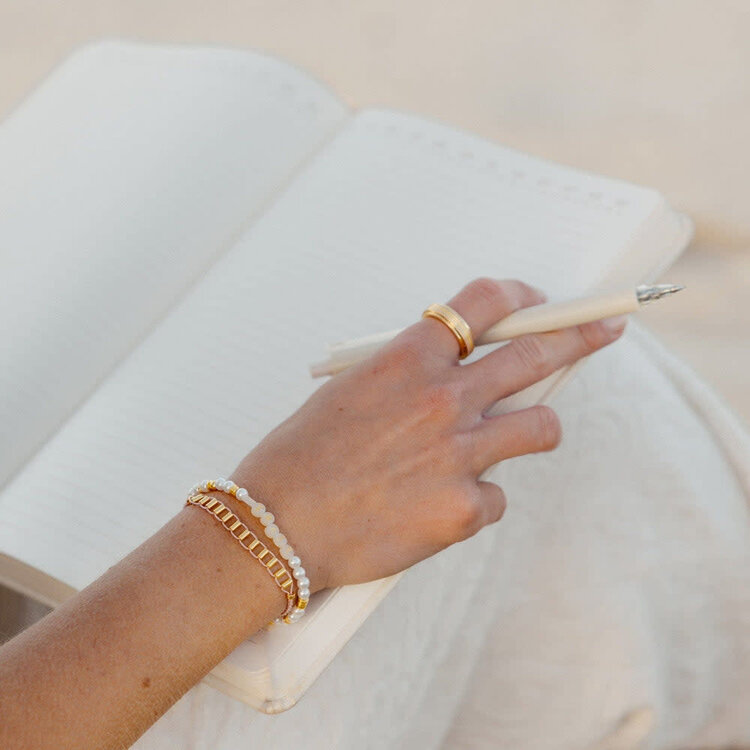 Pura Vida Pura Vida Dainty Fidget Bead Charm Bracelet | Gold