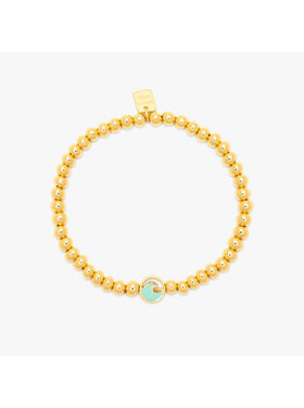 Pura Vida Pura Vida Enamel Wave Ball Bead Stretch Bracelet | Gold