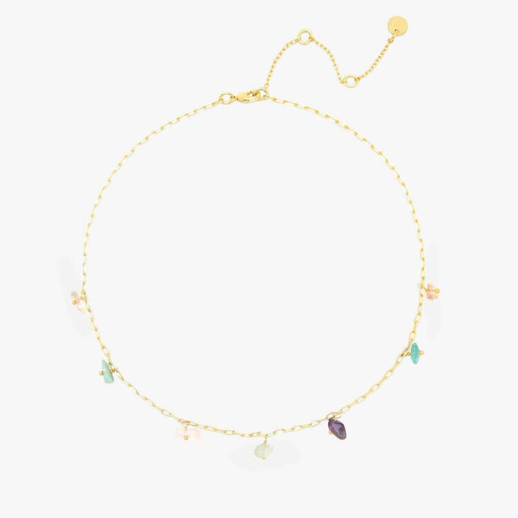 Pura Vida Pura Vida Gemstone Drop Choker | Gold