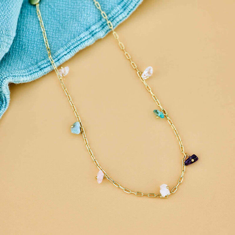 Pura Vida Pura Vida Gemstone Drop Choker | Gold