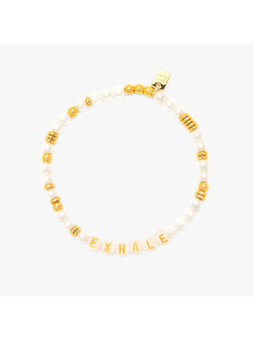 Pura Vida Pura Vida Mha Letter Bead Stretch Bracelet | Gold