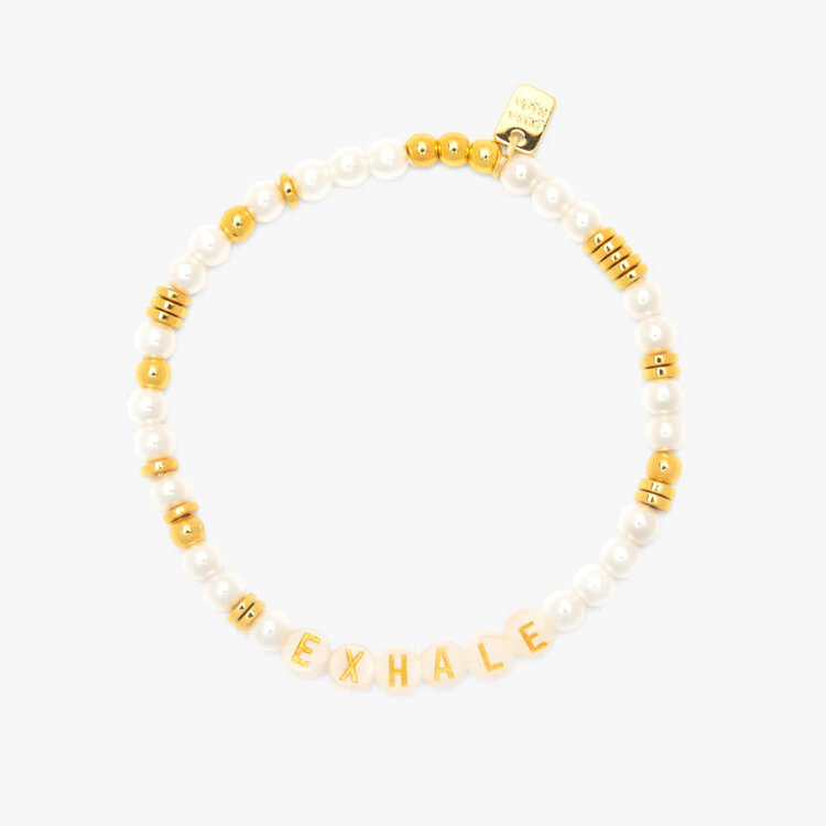 Pura Vida Pura Vida Mha Letter Bead Stretch Bracelet | Gold