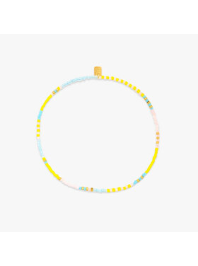 Pura Vida Pura Vida Mixed Seed Bead Gold Stretch Anklet | Sunset Beach