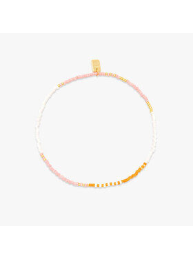 Pura Vida Pura Vida Mixed Seed Bead Gold Stretch Anklet | Warm Breeze