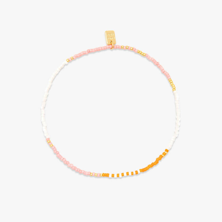 Pura Vida Pura Vida Mixed Seed Bead Gold Stretch Anklet | Warm Breeze