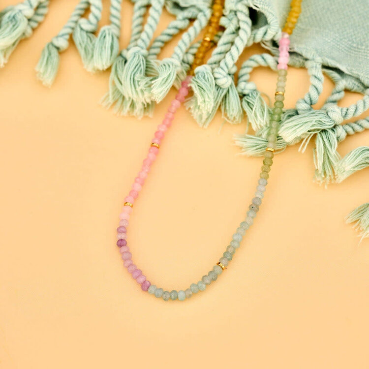 Pura Vida Pura Vida Ombre Rainbow Bead Choker | Gold