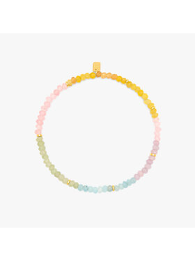 Pura Vida Pura Vida Ombre Rainbow Bead Stretch Anklet | Gold