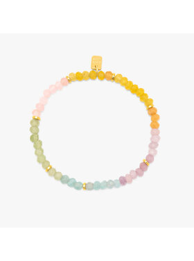 Pura Vida Pura Vida Ombre Rainbow Bead Stretch Bracelet | Gold