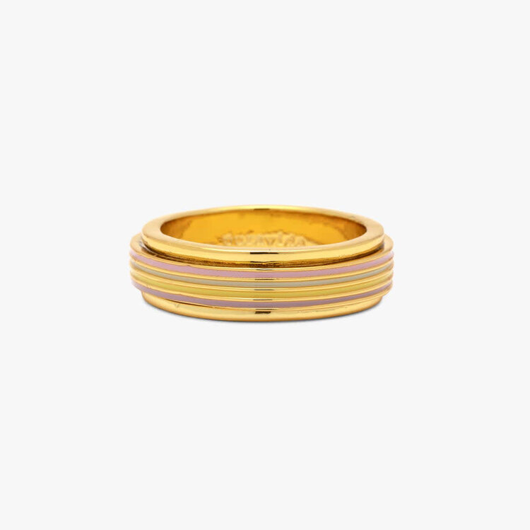 Pura Vida Pura Vida Pastel Stripe Fidget Ring | Gold