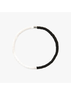 Pura Vida Pura Vida Seascape Vinyl Disc Stretch Anklet | Black/White