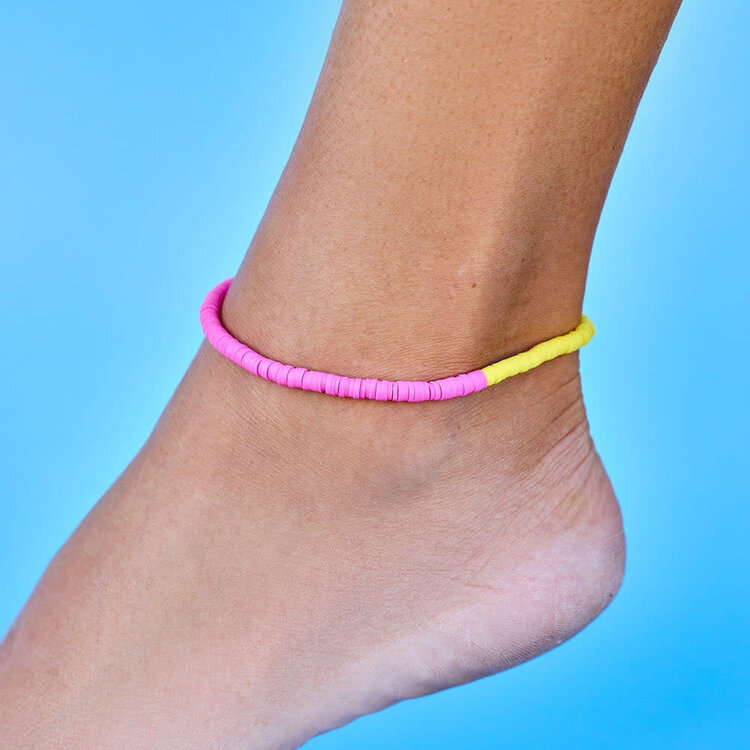 Pura Vida Pura Vida Seascape Vinyl Disc Stretch Anklet | Neon Daze