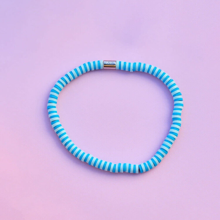 Pura Vida Pura Vida Seascape Vinyl Disc Stretch Bracelet | Canal Blues