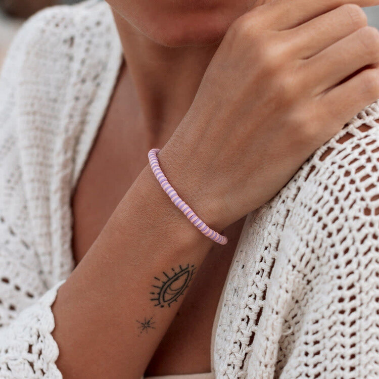Pura Vida Pura Vida Seascape Vinyl Disc Stretch Bracelet | Violet Sunrise