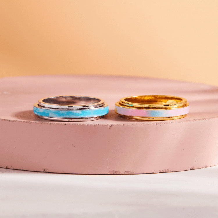 Pura Vida Pura Vida Tie Dye Fidget Ring | Silver