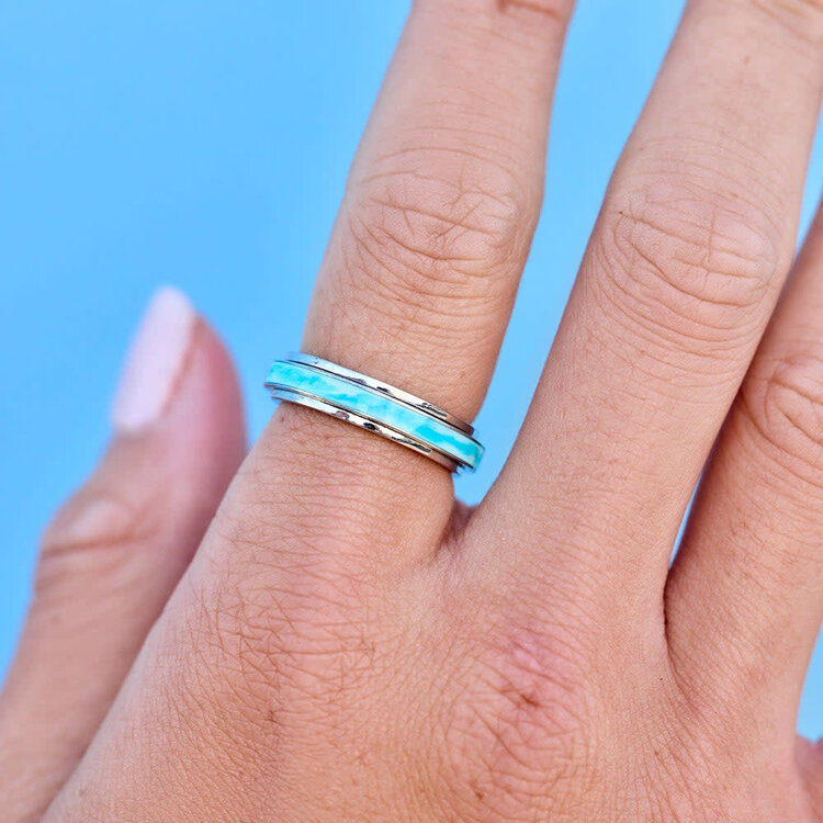 Pura Vida Pura Vida Tie Dye Fidget Ring | Silver