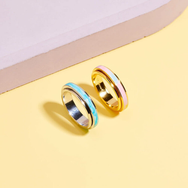 Pura Vida Pura Vida Tie Dye Fidget Ring | Silver