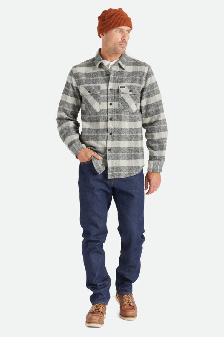 Brixton Brixton Bowery Heavy Weight L/S Flannel (Mens) | Black/Charcoal