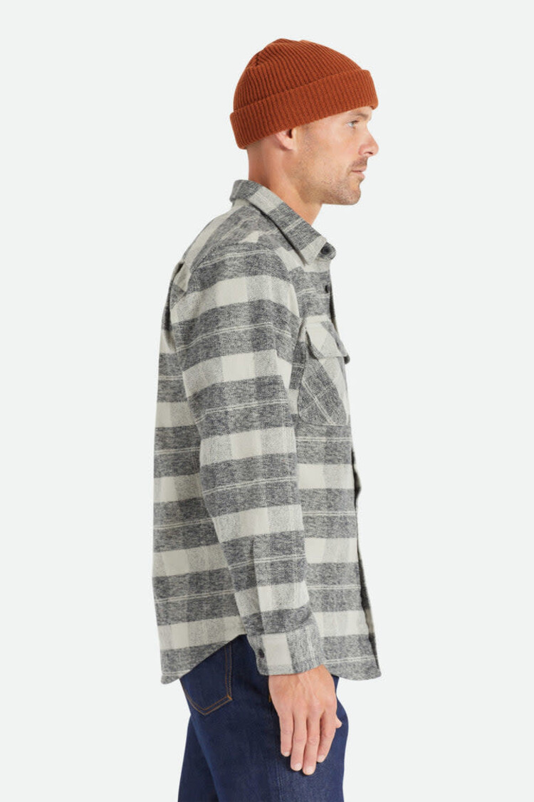 Brixton Brixton Bowery Heavy Weight L/S Flannel (Mens) | Black/Charcoal