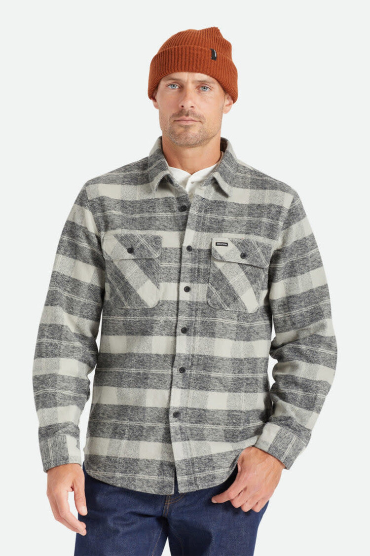 Brixton Brixton Bowery Heavy Weight L/S Flannel (Mens) | Black/Charcoal