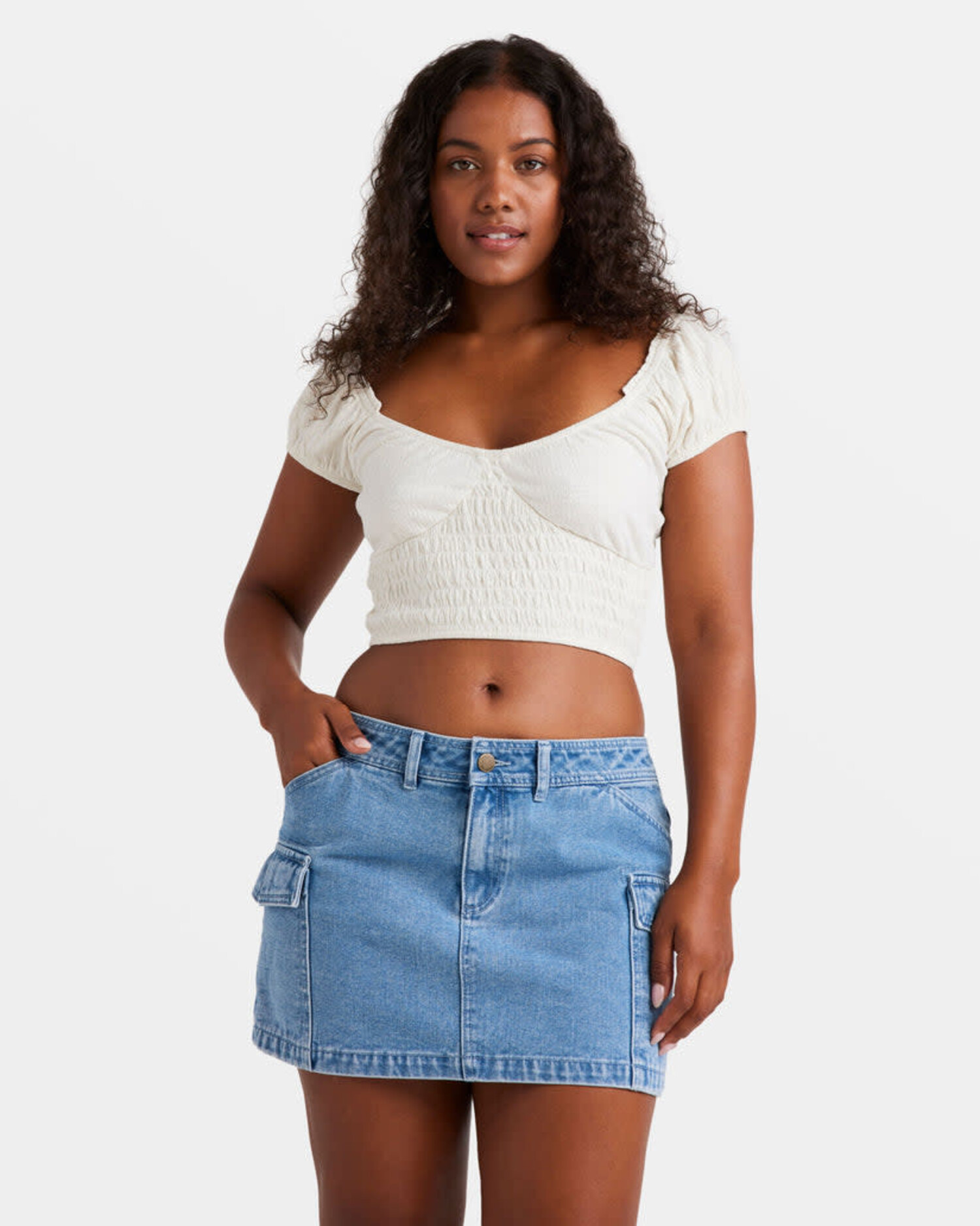 Billabong Hilary Cargo Skirt Womens Medium Blue Rinse