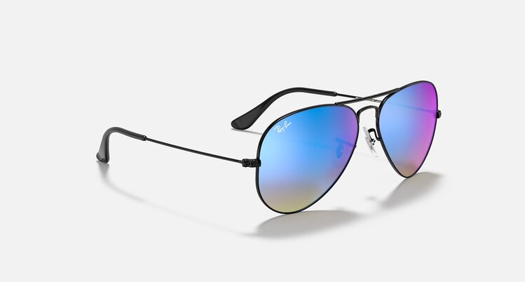 Ray Ban Ray Ban Aviator Large Metal Polished Black | Blue Flash