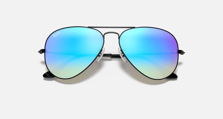 Ray Ban Ray Ban Aviator Large Metal Polished Black | Blue Flash