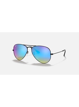 Ray Ban Ray Ban Aviator Large Metal Polished Black | Blue Flash