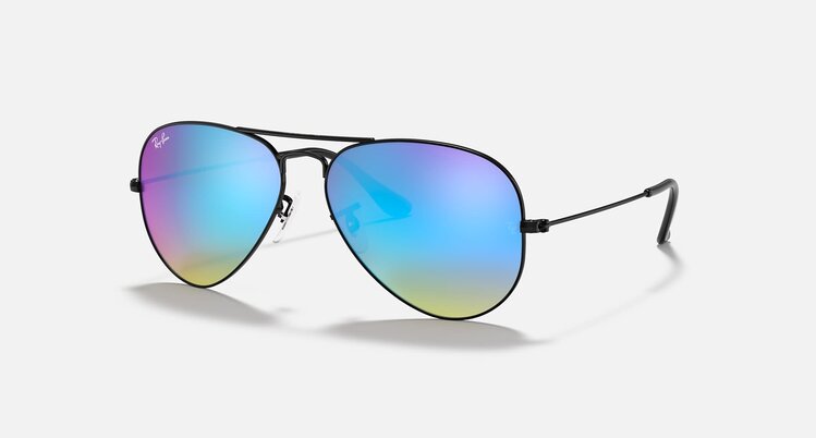 Ray Ban Ray Ban Aviator Large Metal Polished Black | Blue Flash