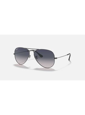 Ray Ban Ray Ban Aviator Large Metal Polished Gunmetal | Blue/Grey Polarized
