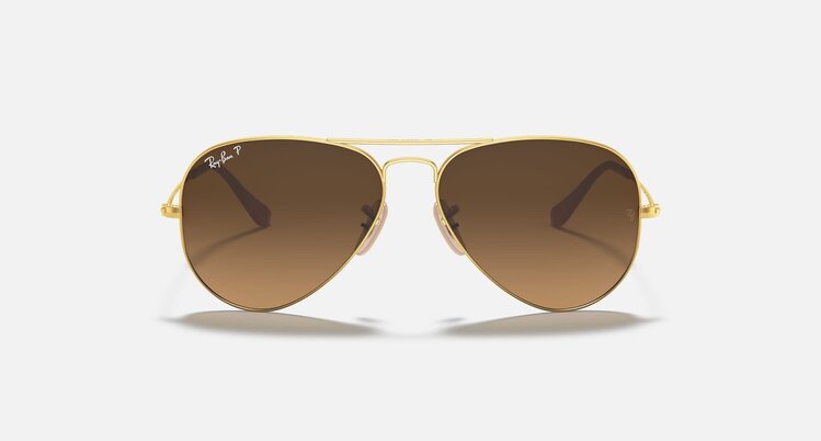 Ray Ban Ray Ban Aviator Large Metal Matte Gold | Brown Polarized
