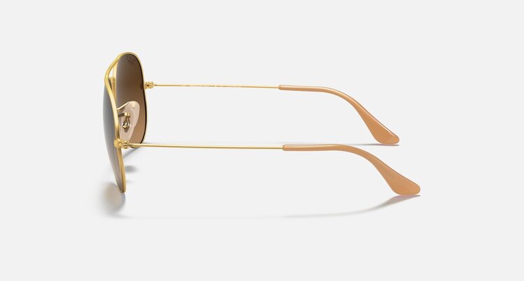 Ray Ban Ray Ban Aviator Large Metal Matte Gold | Brown Polarized