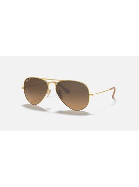 Ray Ban Ray Ban Aviator Large Metal Matte Gold | Brown Polarized