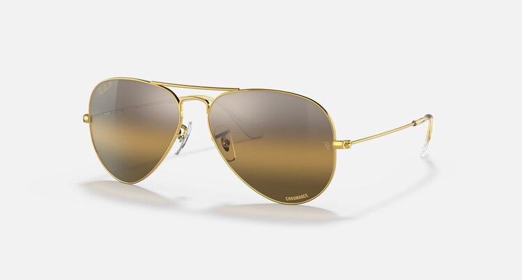 Ray Ban Ray Ban Aviator Large Metal Chromance Gold | Silver/Brown Polarized