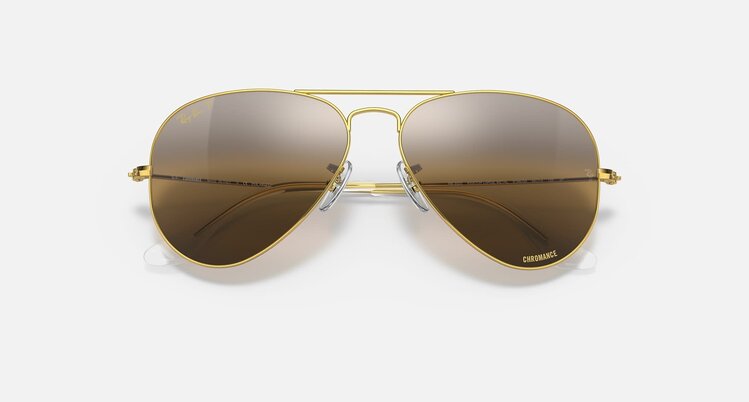 Ray Ban Ray Ban Aviator Large Metal Chromance Gold | Silver/Brown Polarized