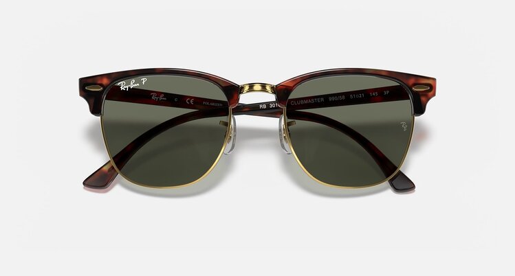 Ray Ban Ray Ban Clubmaster Polished Tortoise On Gold | G-15 Green